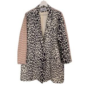 La Prestic Ouiston Silk Leopard Contrast Hearts Jacket One Size